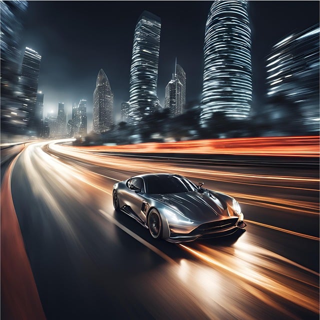 도심을 질주하는 자동차