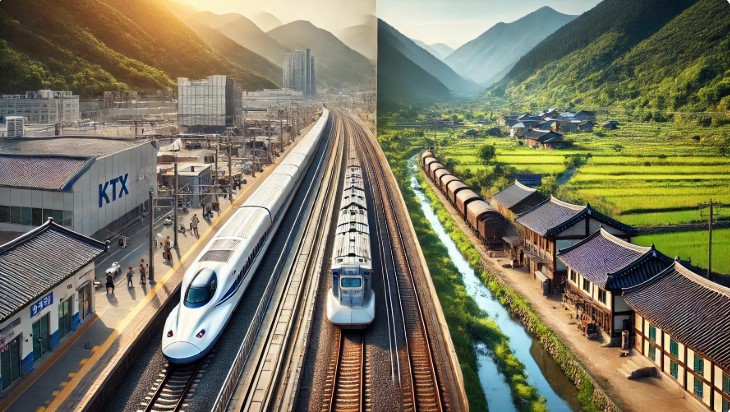 KTX 와 무궁화호 이미지