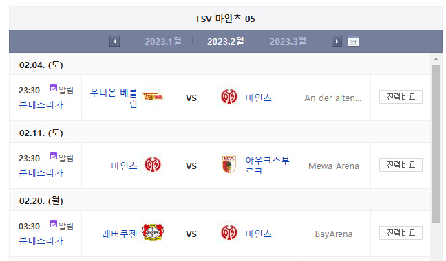 마인츠-다음경기-우니온-베를린