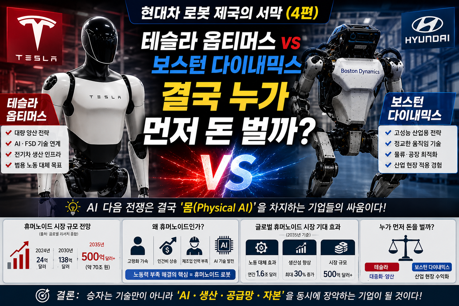 휴머노이드 로봇 공급망과 감속기 AI칩 배터리 투자 분석