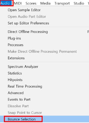 Audio - Bounce Selection
