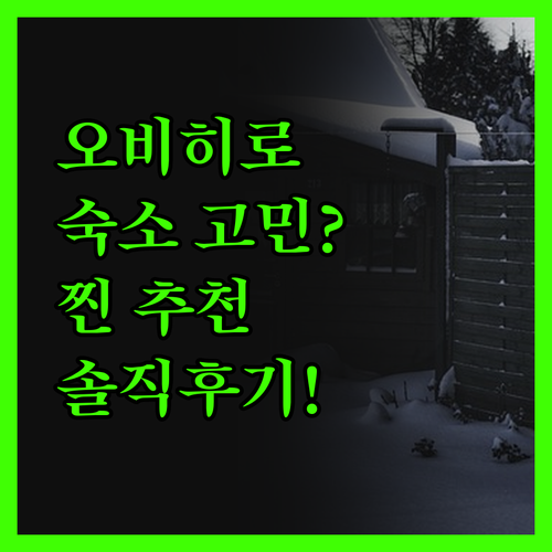 솔직후기! 오비히로 숙소 고민 끝, 