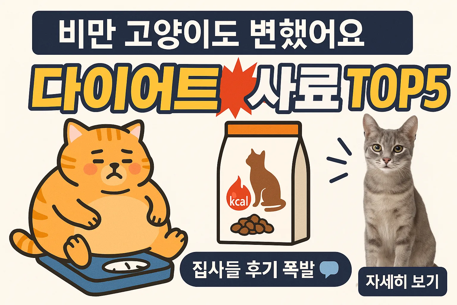 고양이 비만 관리 식단 – 다이어트 사료 추천 TOP5