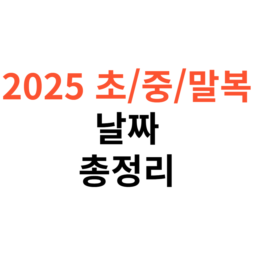 2025 초복 중복 말복 날짜