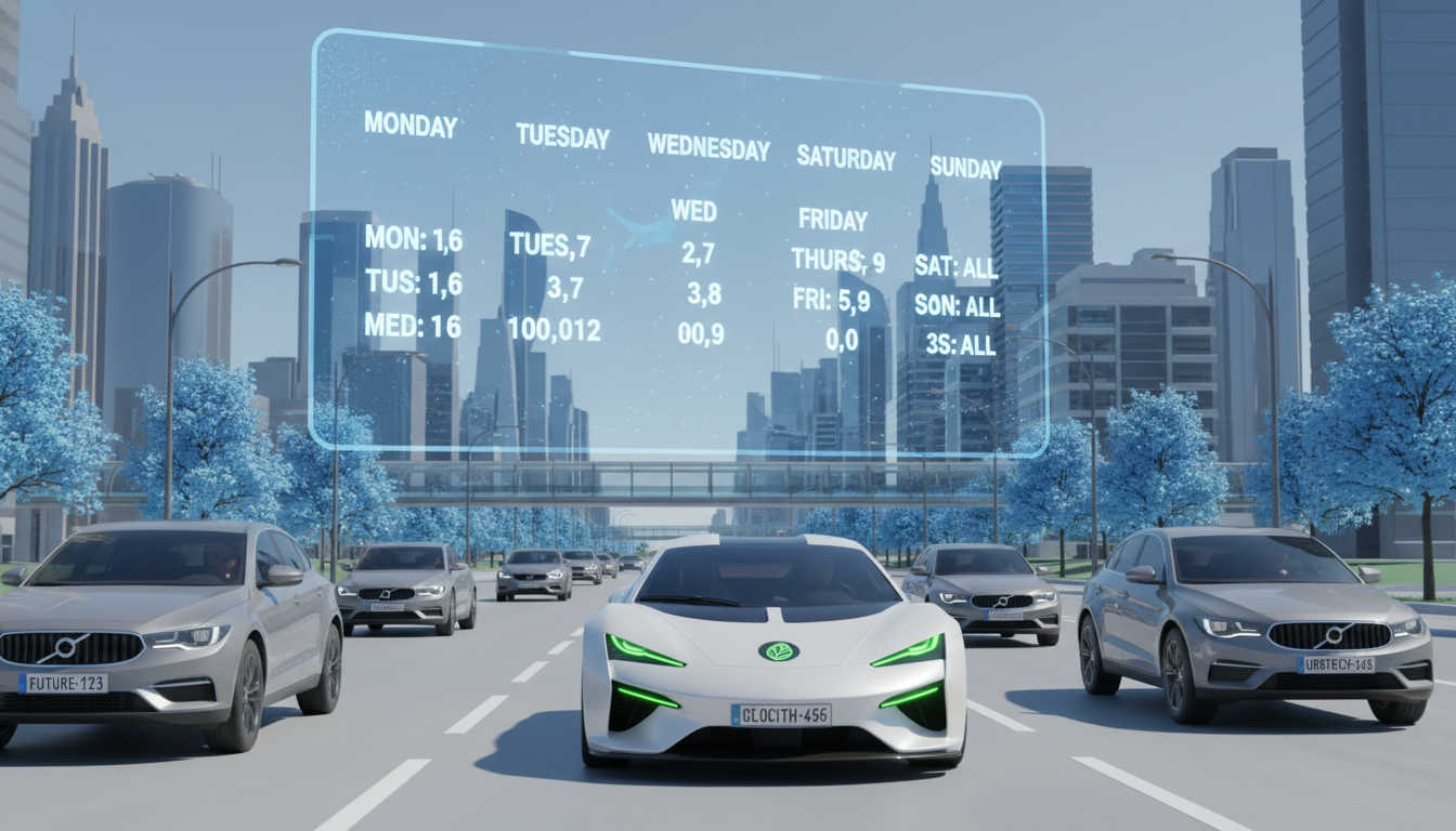 차량 5부제 의미와 2026년 과태료 부과 기준 및 면제 차량을 보여주는 3D 일러스트