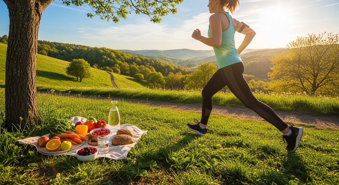 건강하게 운동과 식단을 병행하며 활기찬 생활을 하는 사람