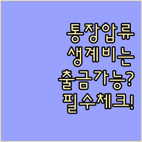 압류 해제 전 생계비 인출을 위한 압..