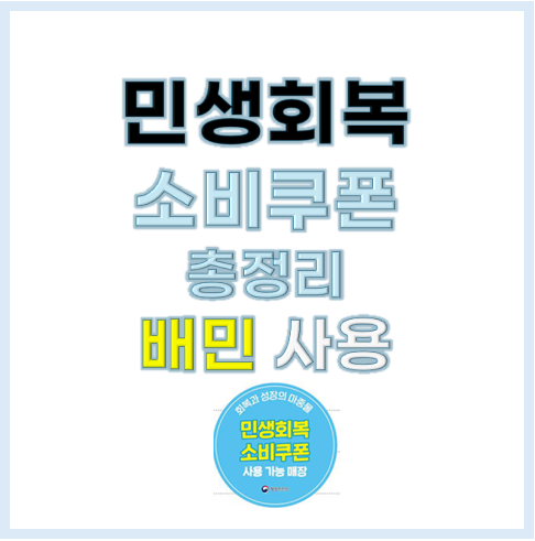민생회복 소비쿠폰 사용처