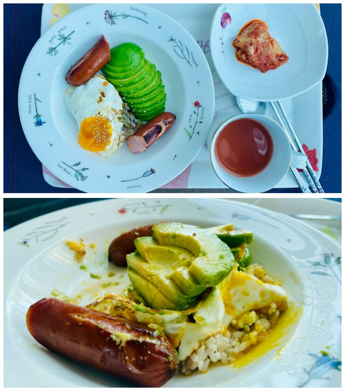 아보카도-덮밥과-잔슨빌-소세지-구이