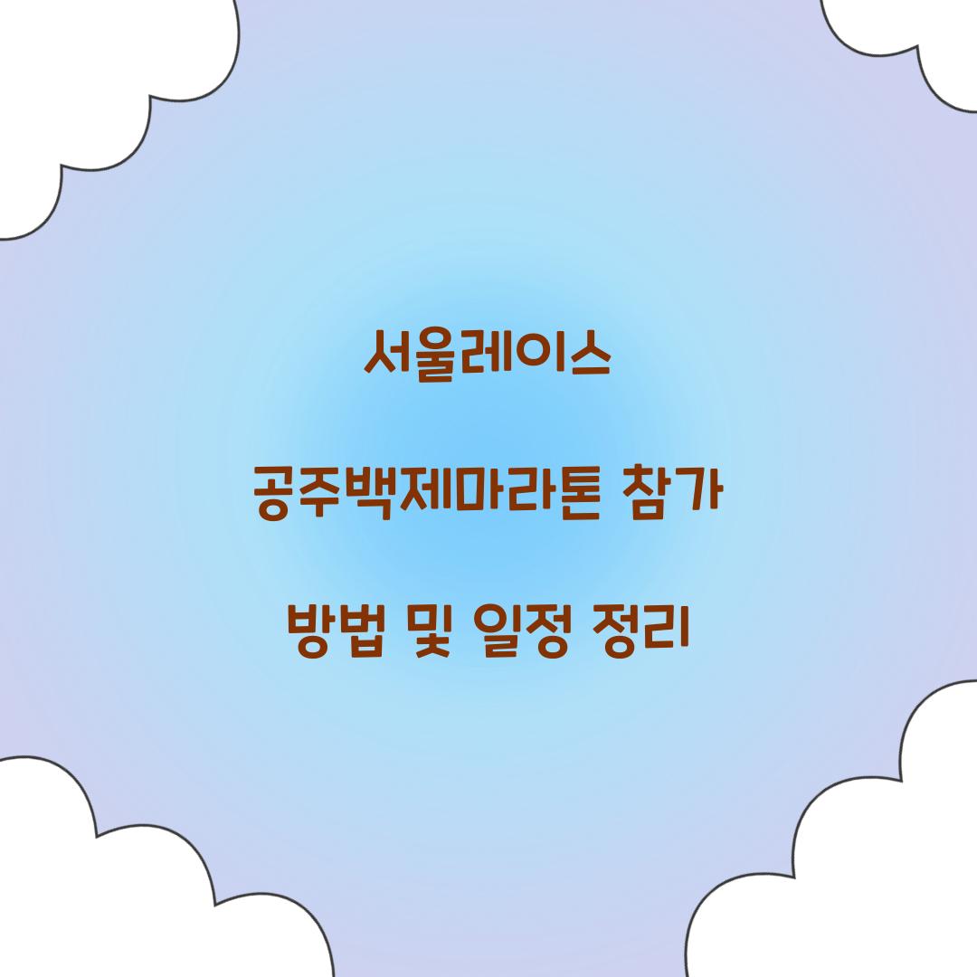 서울레이스 공주백제마라톤