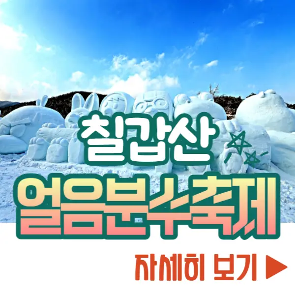 청양 알프스마을 칠갑산 얼음분수축제 보기