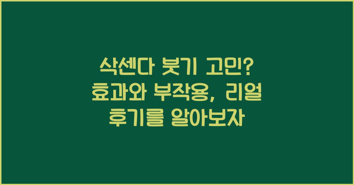 삭센다 붓기