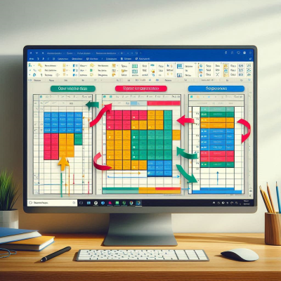 여러 방향으로 연결된 엑셀 시트의 화면입니다.