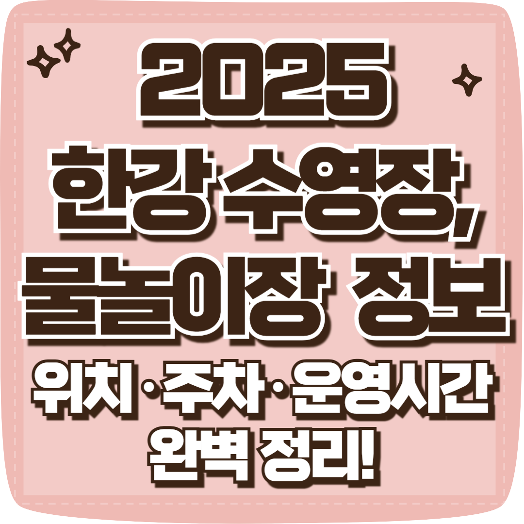 2025 한강수영장 정보 총정리