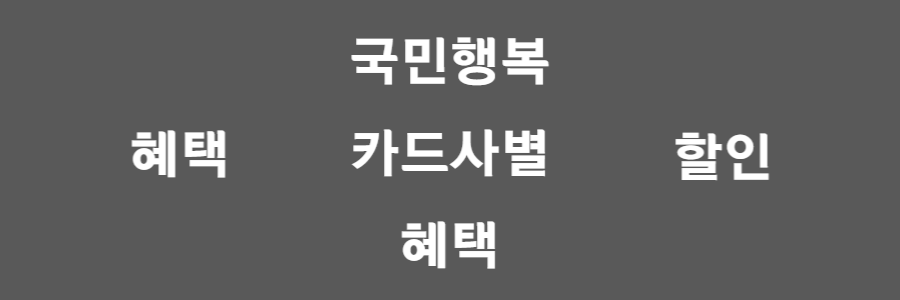 국민행복카드 카드사별 혜택