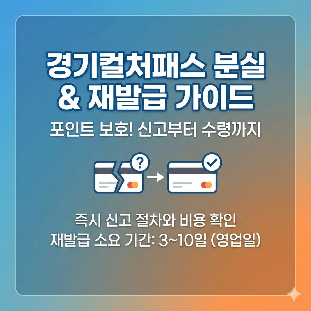 경기컬처패스 카드 분실 신고 절차와 재발급 신청 소요 기간