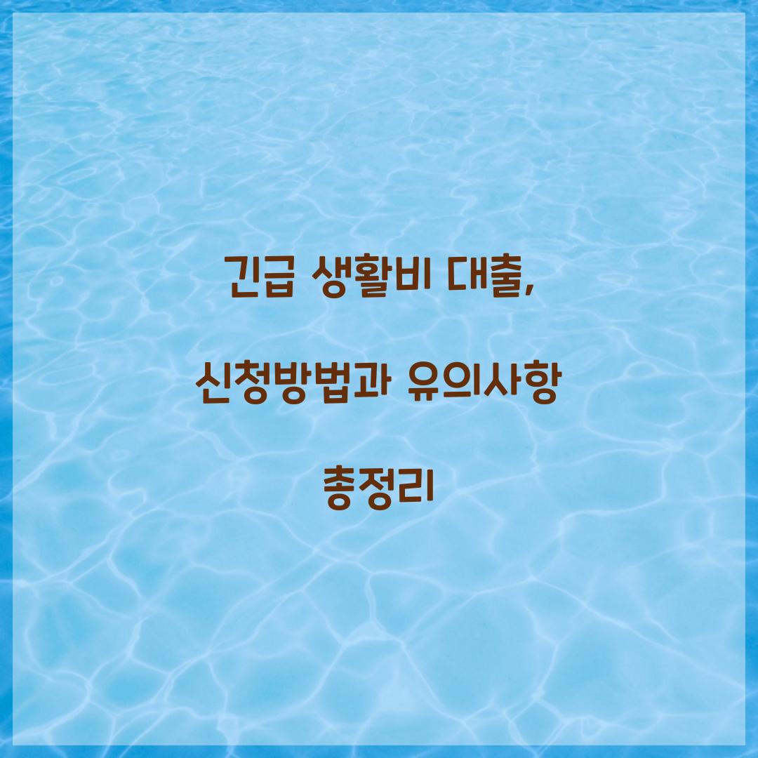 긴급 생활비 대출