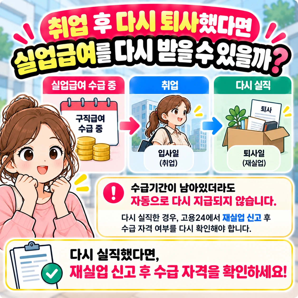 실업급여_취업후퇴사_재실업신고