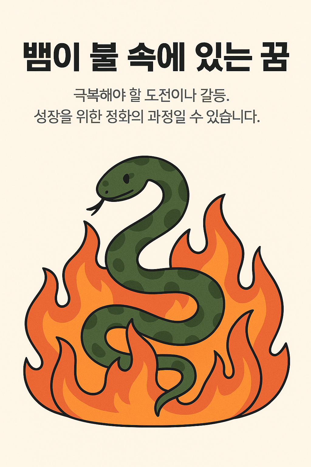 뱀이 불 속에 있는 꿈해몽