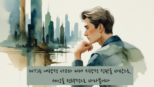 INRTJ는 내향적 사고와 미래 지향적 직관을 바탕으로 세상을 전략적으로 바라봅니다에 관한 그림