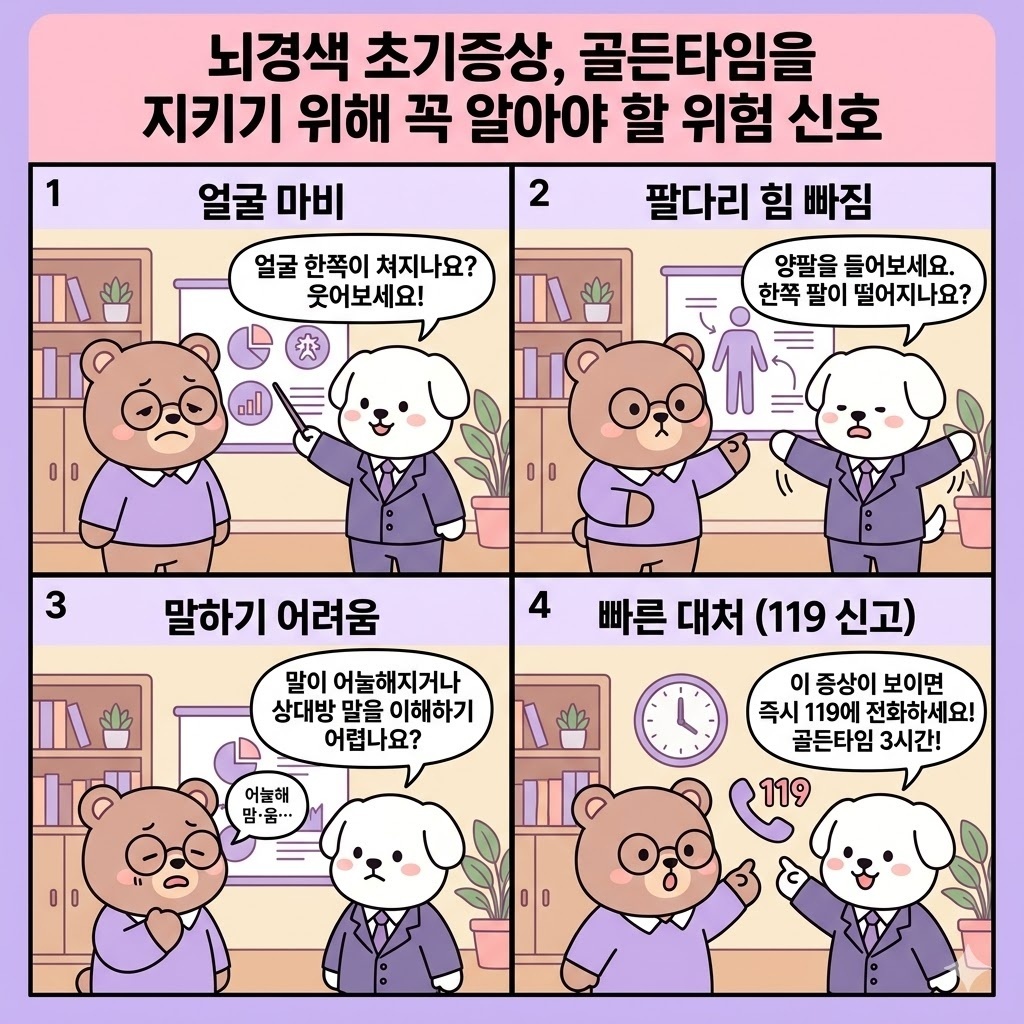 뇌경색 초기증상, 골든타임을 지키기 위해 꼭 알아야 할 위험 신호