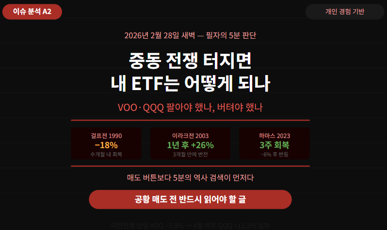 이슈 분석 - 중동 전쟁 터지면 내 VOO·QQQ 어떻게 되나