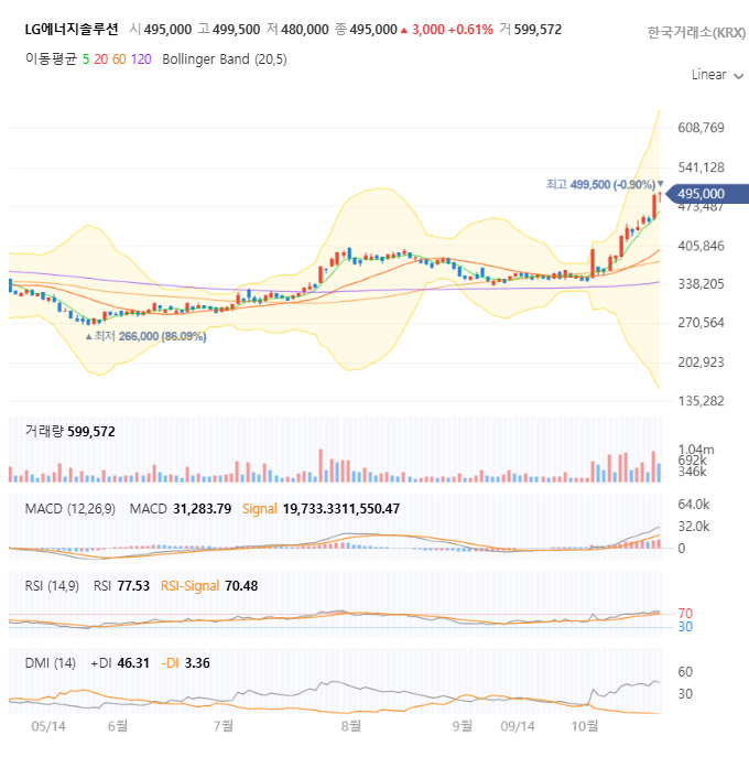 LG에너지솔루션 일봉 차트 자세히