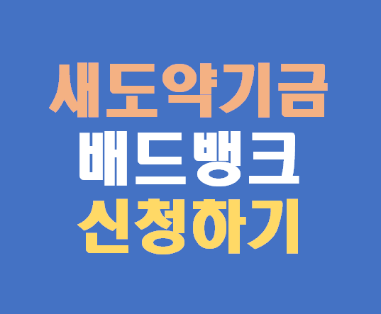 새도약기금(배드뱅크) 빚탕감 조건 · 대상자 · 신청 조회 방법