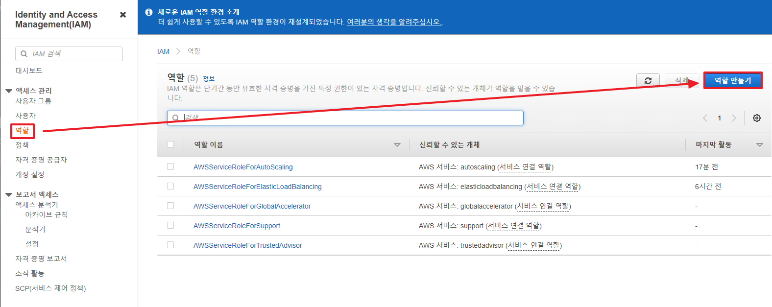 사용자에게 역할(Role) 부여