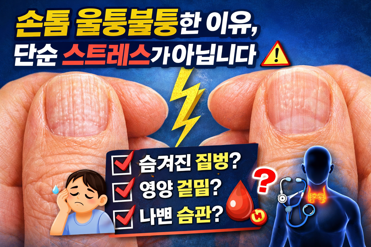 손톱 울퉁불퉁한 이유, 단순 스트레스가 아닙니다