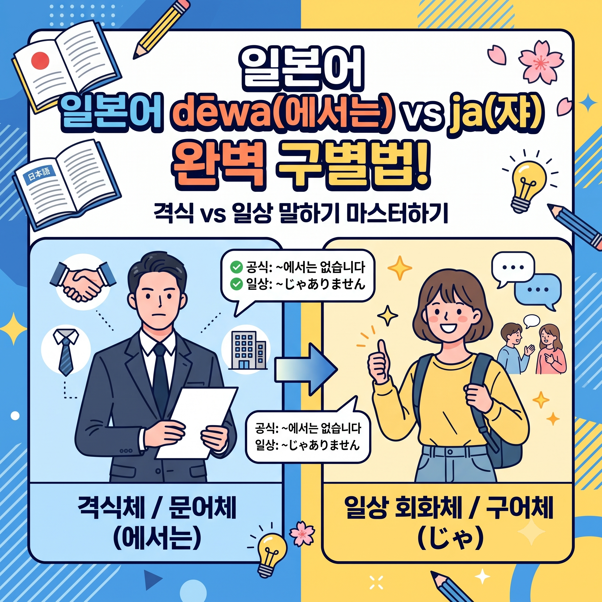 일본어 회화 꿀팁! '데와(では)'와 '쟈(じゃ)' 차이점 완벽 구별법