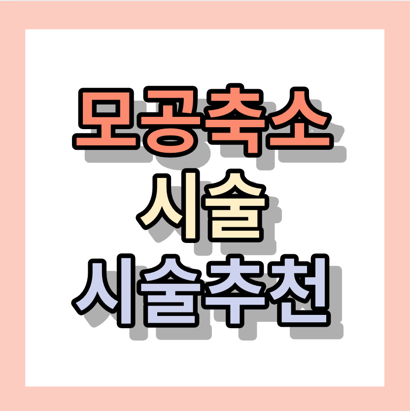 모공축소시술 <특히, 코모공축소시술> 새살침