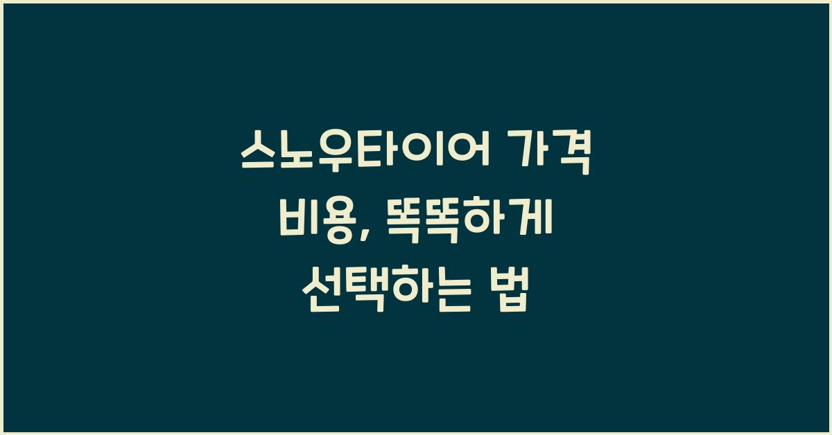 스노우타이어 가격 비용