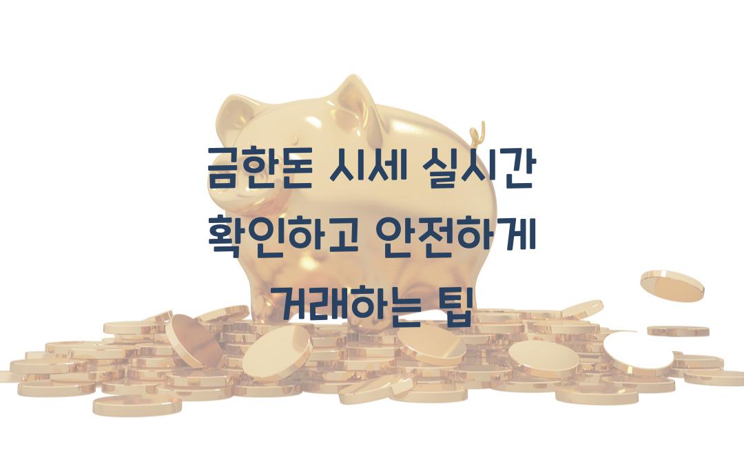 금한돈 시세 실시간 확인하고 안전하게 거래하는 방법