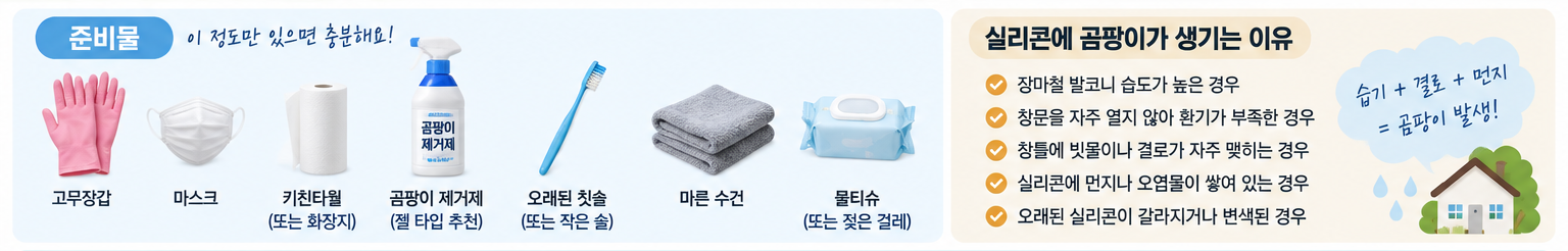 실리콘 곰팡이 제거 준비물