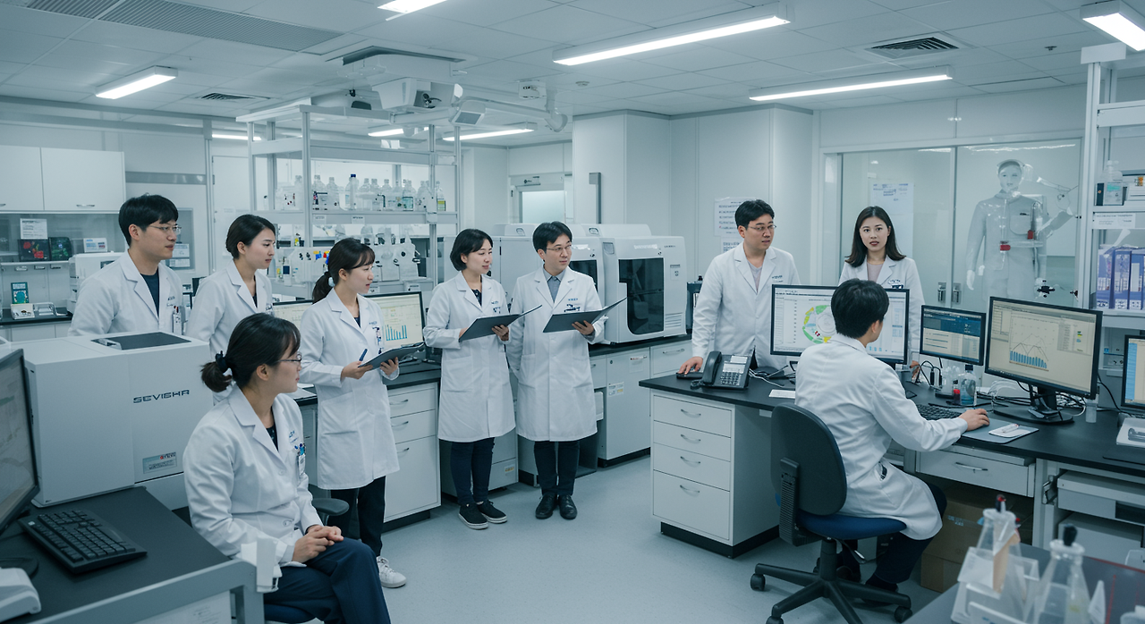 연구소에 연구원들의 모습