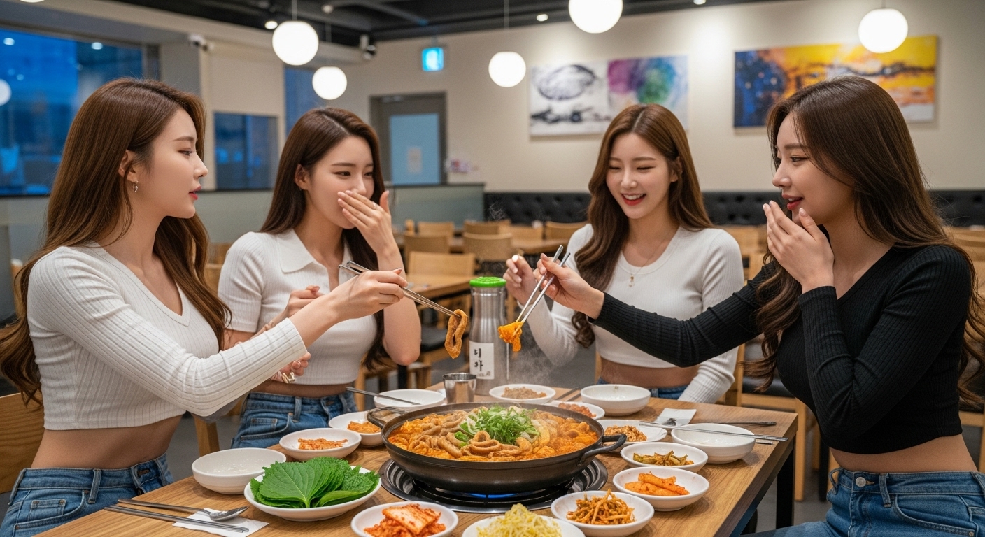 곱창전골을 먹는 여자들