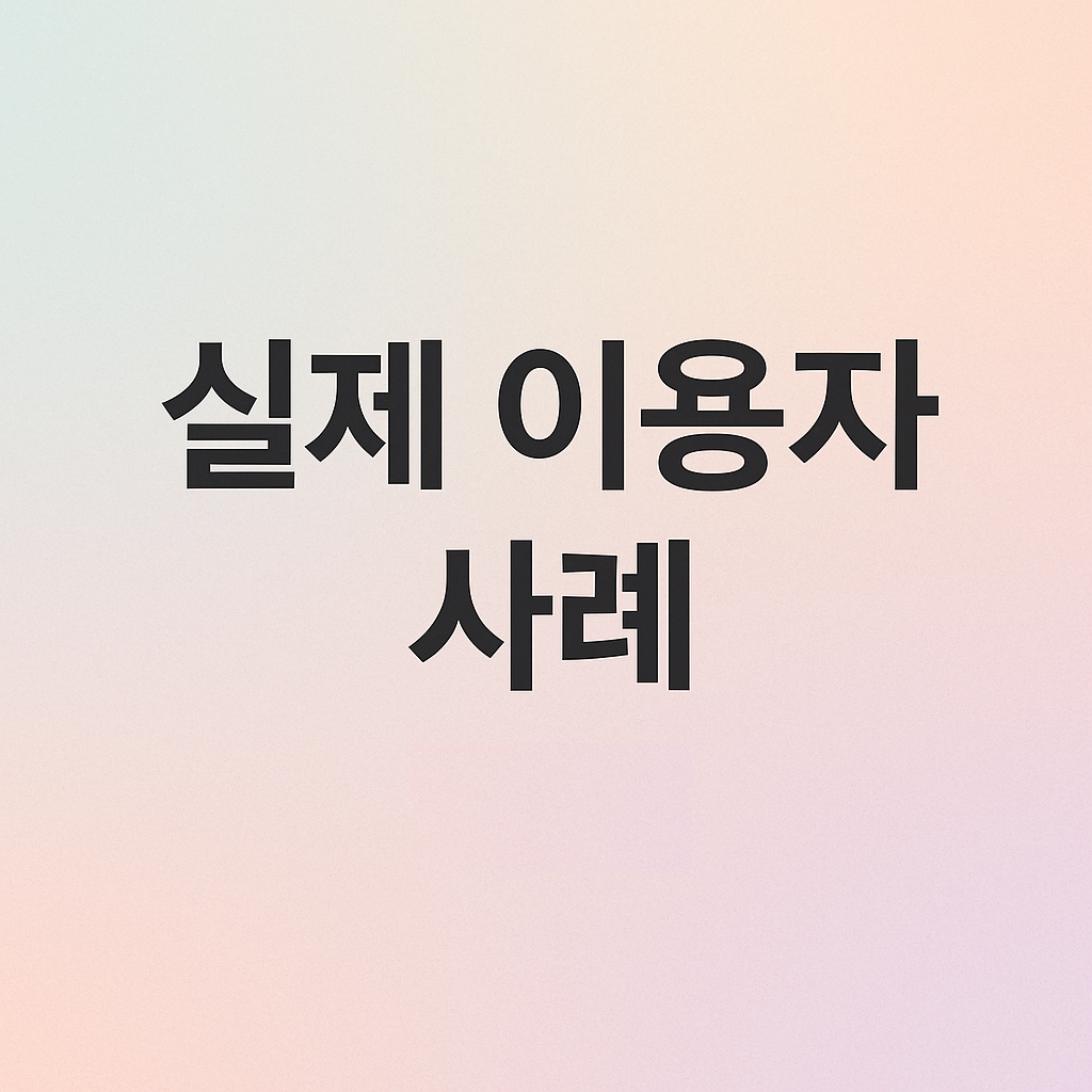 실제 이용자 사례