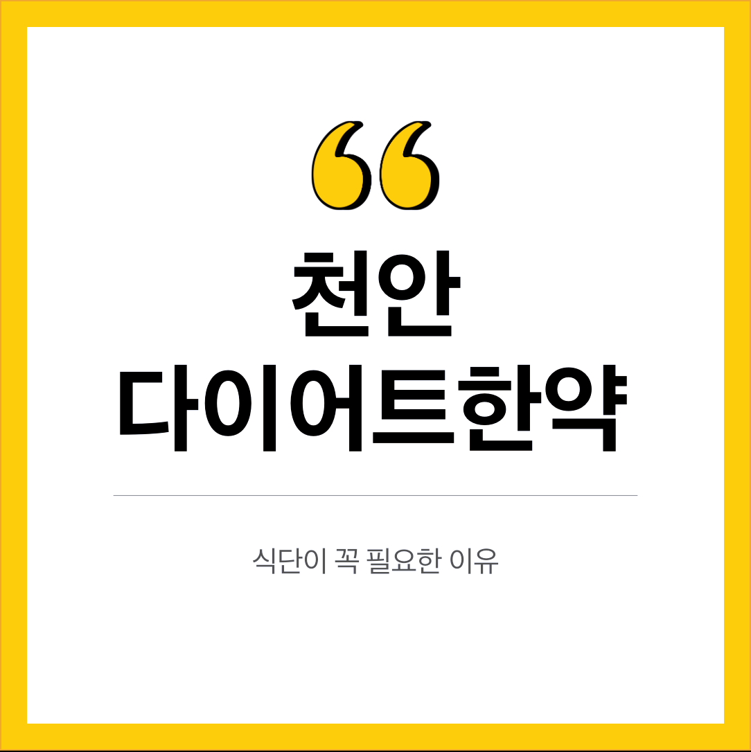 천안다이어트한약 식단이 꼭 필요한 이유 알아보세요