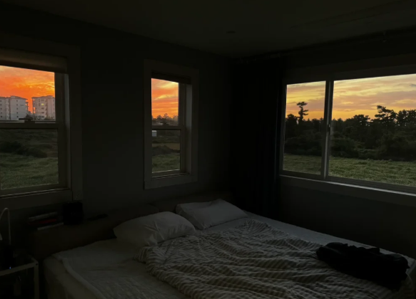 2층 안방에서 감상한 황홀한 석양