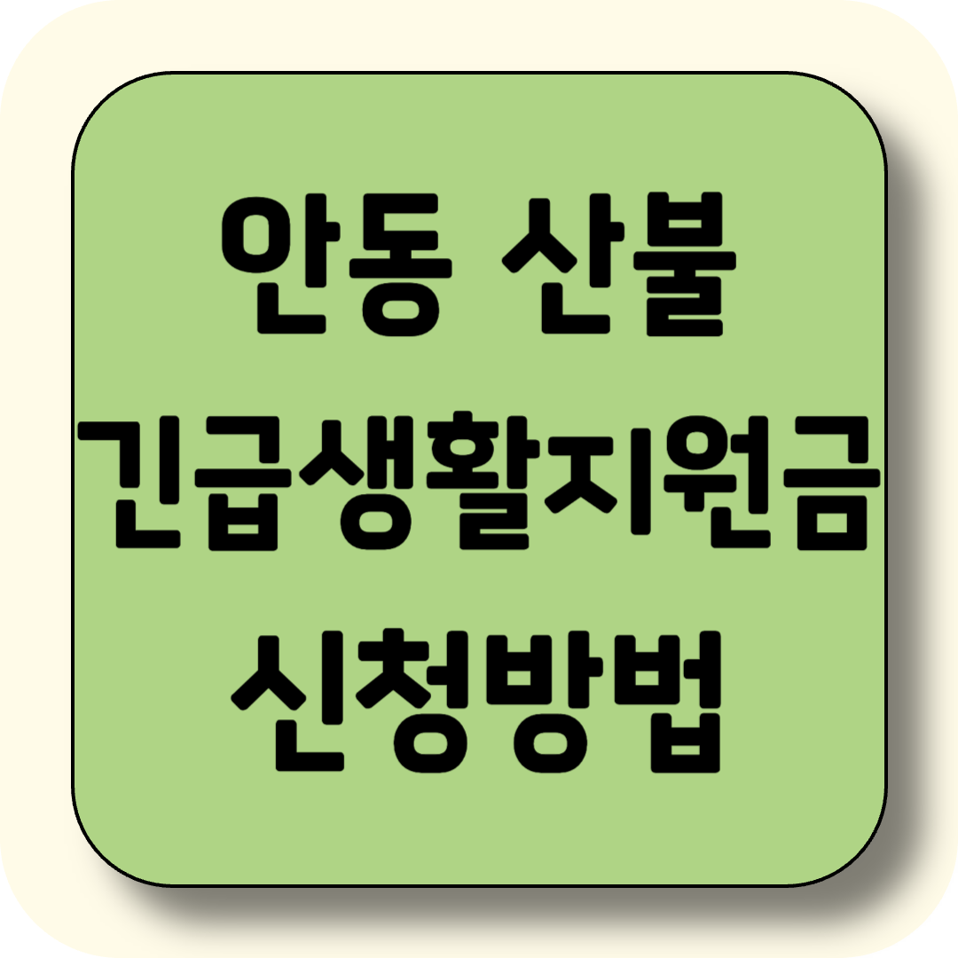 안동 산불 피해 긴급생활지원금 신청 한눈에 (안동시청 누리집)