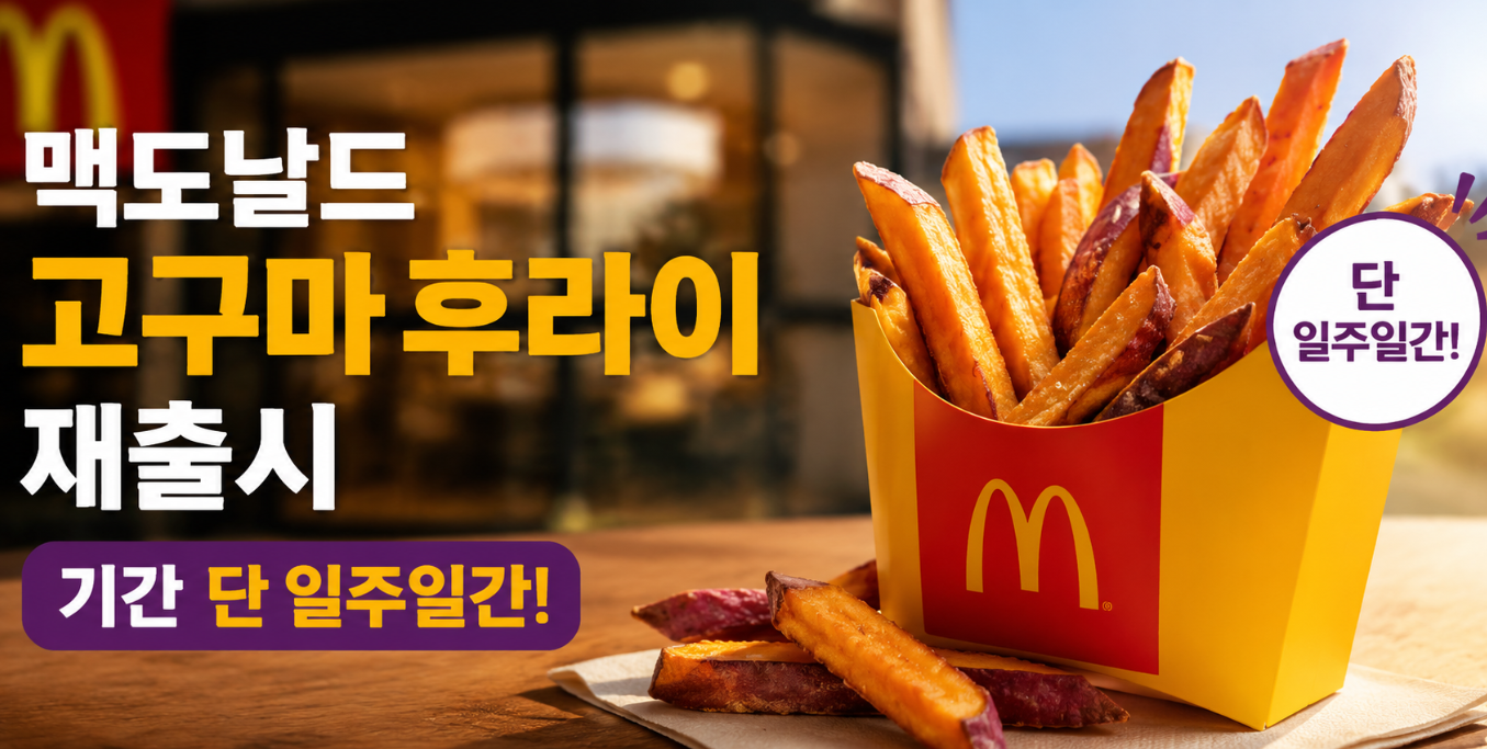 맥도날드 고구마후라이 재출시 기간 일주일 마감 임박 총정리