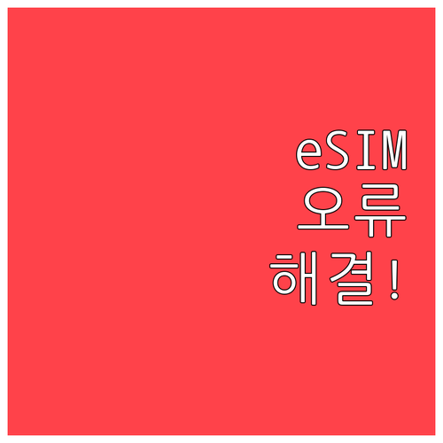 알뜰폰 eSIM 활성화 오류 해결 방..