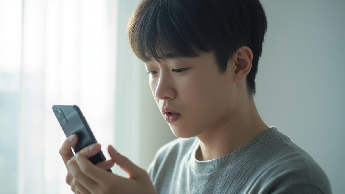 연락 끊는 사람 심리를 생각하며 휴대폰을 바라보는 장면