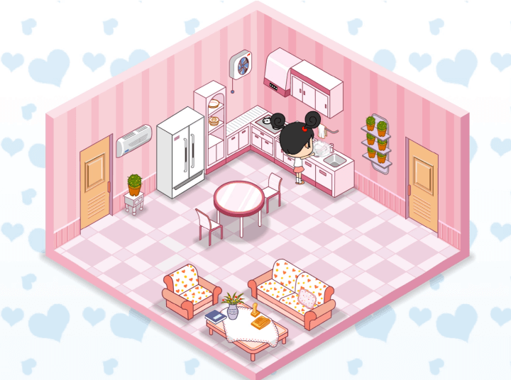 파니하우스-플래시게임-플레이2-주방-싱크대에서-설거지를-하는-화면