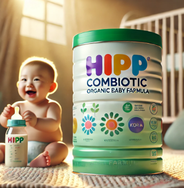 힙 유기농 분유를 먹고 있는 신생아의 모습