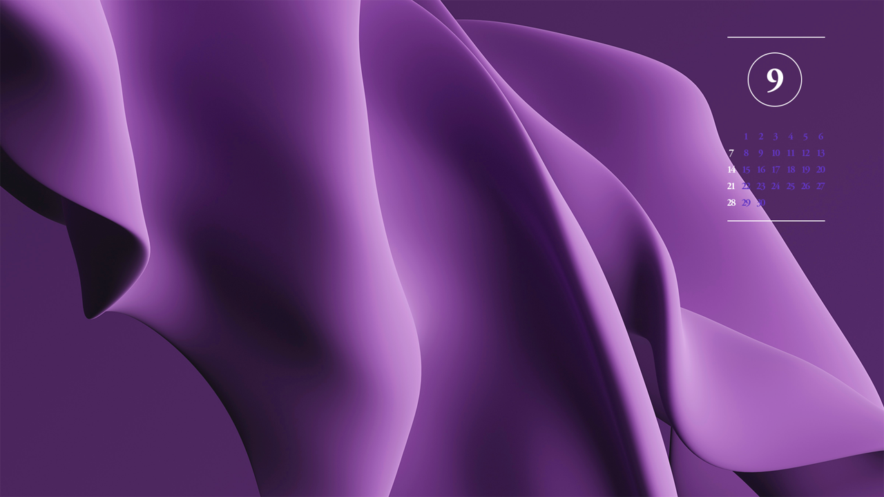 11 보라색 웨이브 그래픽 A - 2025년9월 노트북배경화면