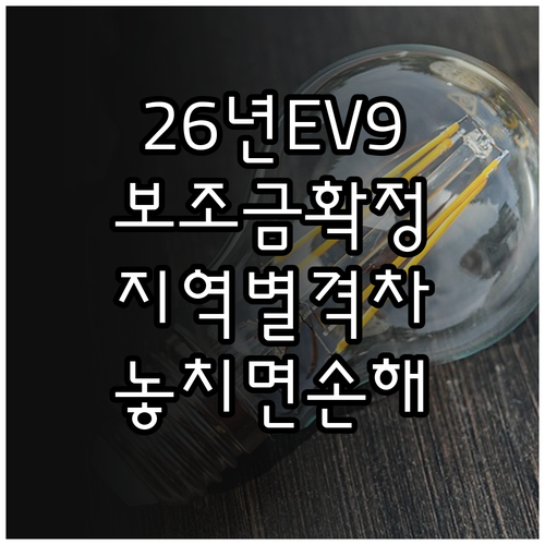 2026년 EV9 롱레인지 보조금 산..