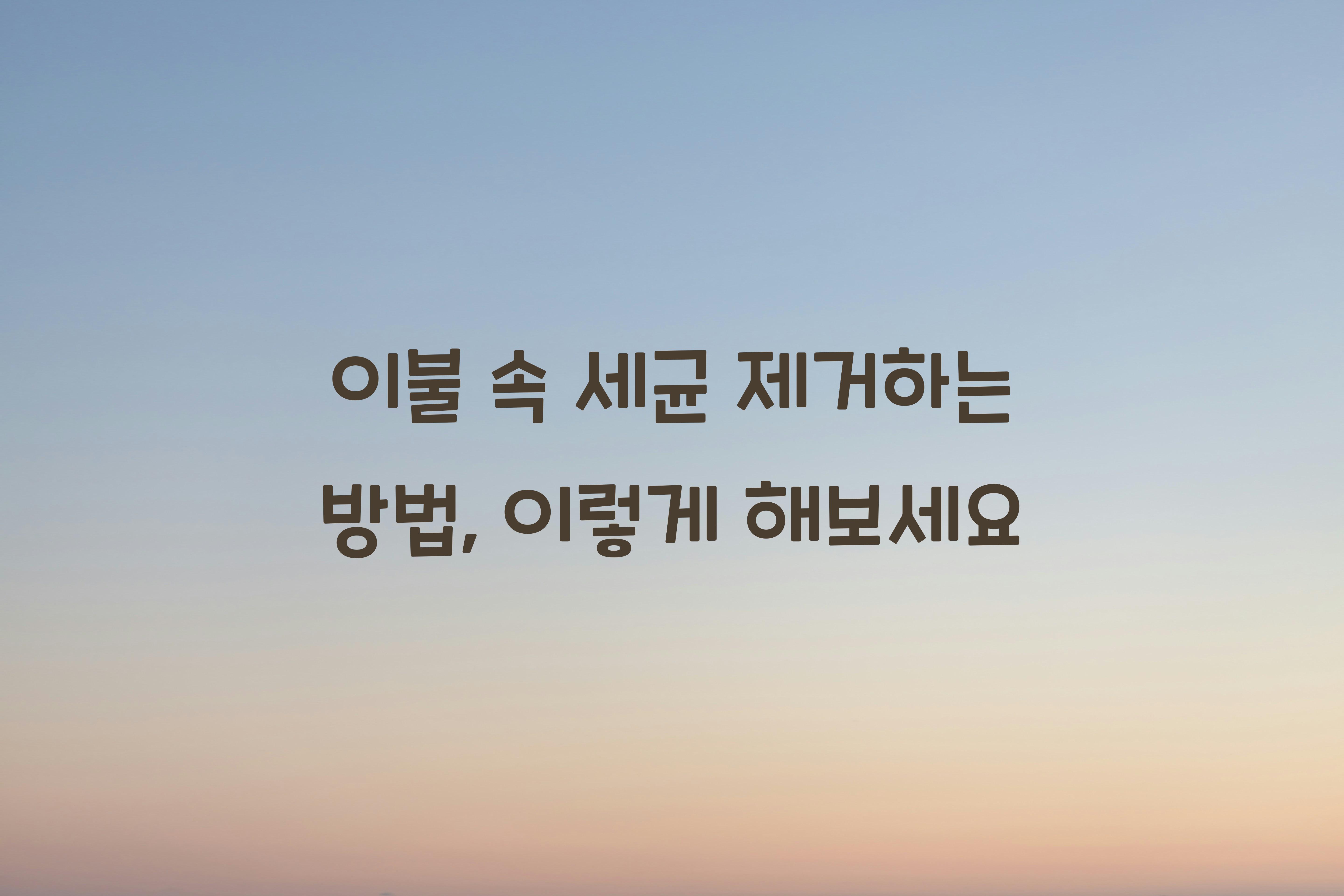 이불 속 세균 제거하는 방법
