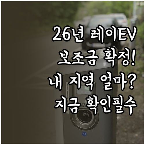 2026년 레이 EV 보조금 정보와 ..